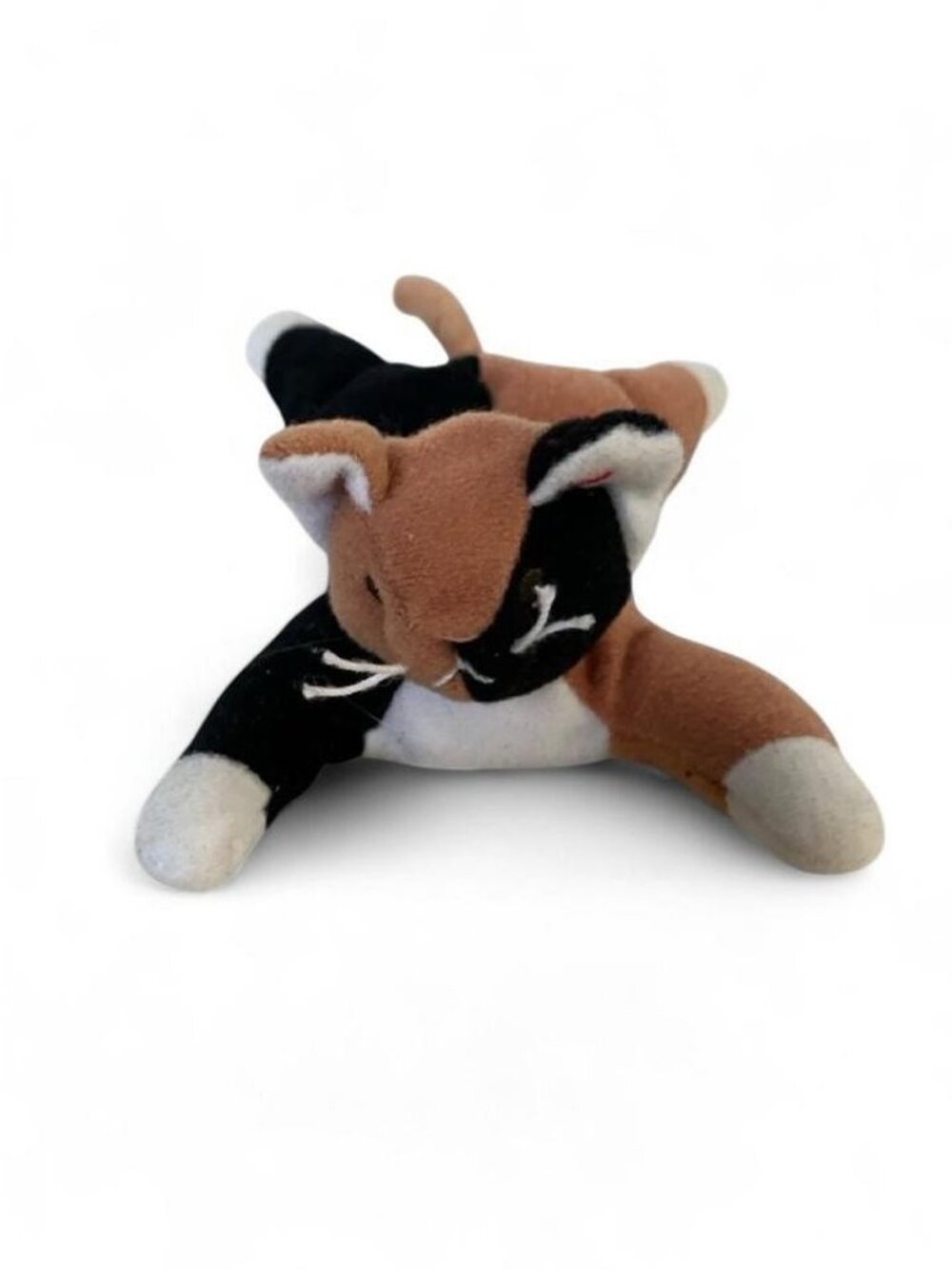 Ty Beanie Babies Cat Plush 4in Black Brown White Retired Vintage 1997
